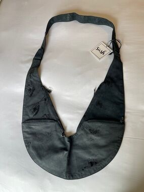 Sash Black Genuine Leather Egypt Collection Sling Bag Festival Travel Crossbody